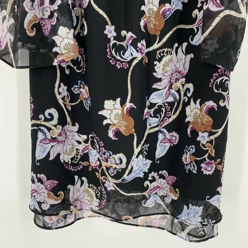 White House Black Market Dress Floral Cold Shoulder - Picture 6 of 10